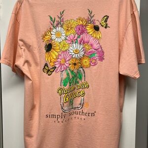 Simply Southern Coral Floral Tee